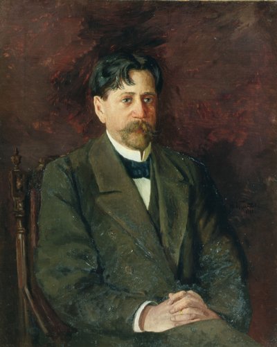 Portret van de dichter Innokenty Annensky (1856-1909), 1904-09 door Anton Nikolayevich Kurbatov